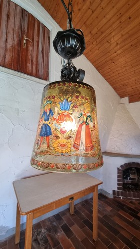 Vintage glas hängelampe 60er - vintage,